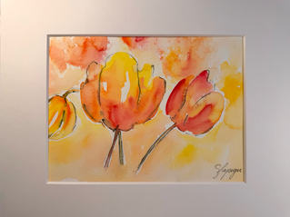 Aquarell inklusive Passpartout 30 × 40 cm