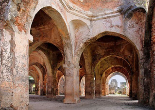 Grande Moschea di Kilwa sull'isola di Kilwa Kisiwani, in Tanzania. 