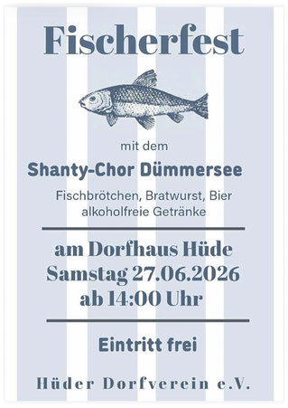 Plakat zur Ankündigung Fischerfest mit Shantychor am 27.6.26