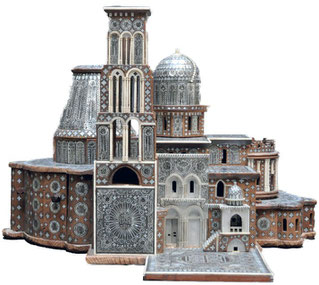 Maquette du Saint-Sépulcre de Jérusalem. Bois d'olivier décoré de nacre, d'ivoire et d'ébène. Jérusalem ou Béthlémem, seconde moitié du XVIIe siècle.