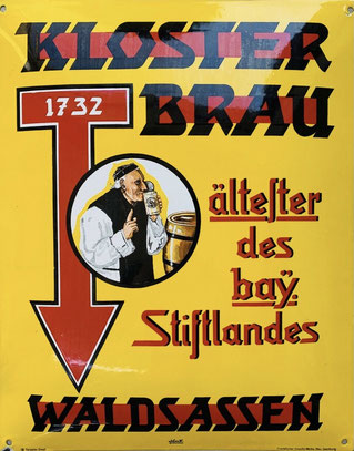 Werbeschild „Klosterbrau Waldsassen“, um 1920 (Bild: Tom Weiskircher).