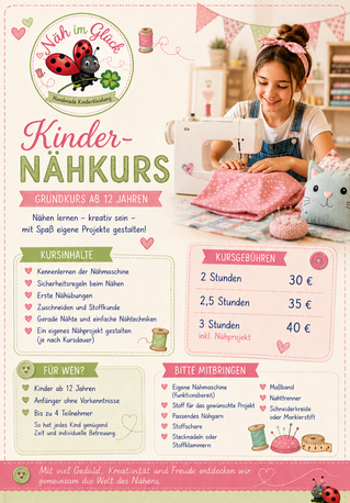 Kinder Nähkurse - Näh im Glück