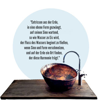 Handgearbeitete Waschbecken aus Kupfer - Kupferwaschbecken-Copper Wash