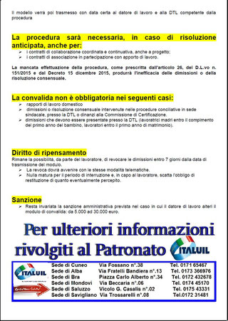DIMISSIONI E PREAVVISO - Uilm Provincia di Cuneo