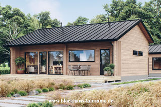 Blockhäuser bauen - Blockhaus Bungalow - Barrierefreiheit - Singlehaus - Blockholzhaus - Zuuhause aus Holz - Wohngesundes Holzhaus ohne Folie