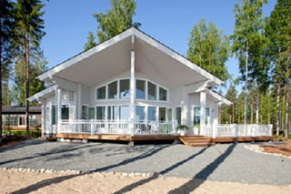 Barrierefreies Wohnblockhaus  -  Design Blockhäuser - Exclusive Blockhäuser für Singles und Paare 