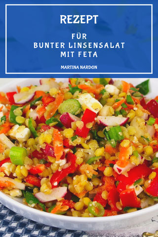 Bunter Linsensalat mit Feta