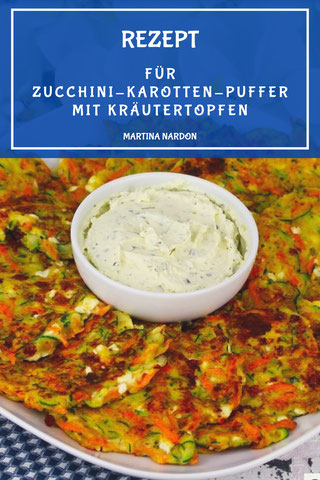 Zucchini-Karotten-Puffer mit Kräutertopfen