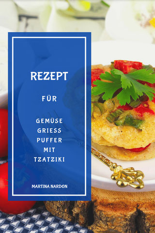 Gemüse-Grieß-Puffer mit Tzatziki