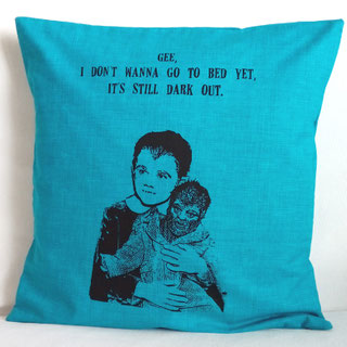 Kissenbezug mit Aufdruck Eddie Munster türkis