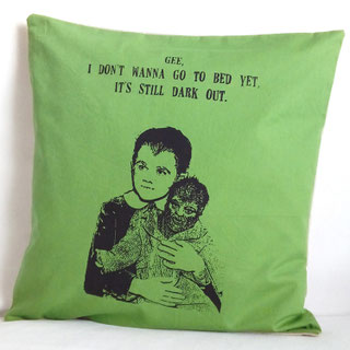 Kissenbezug mit Aufdruck Eddie Munster grün