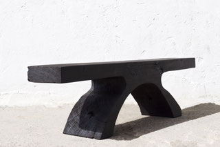 B2140 · Poplar, Charred,bench,console,woodbench,sculpture,woodworking,interiordesignwoodsculpture,art,woodart,wooddesign,decorativewood,originalartwork,modernwoodsculpture,joergpietschmann,oldwood