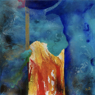 Magma, Acryl-Mischtechnik auf Leinwand, 50 x 50 cm
