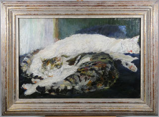 Paula Wimmer, drei schlafende Katzen