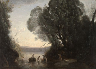 Le bain de Diane Camille Corot - 1855 Huile sur toile (64,7 x 90,1) Bordeaux, Musée des Beaux-Arts