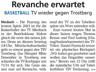 Artikel im Miesbacher Merkur am 13. Januar 2024 - Zum Vergrößern klicken