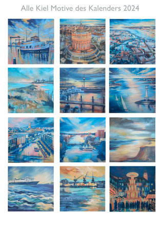 Kiel Kalender DIN A3 - Acrylbilder von Küste, Natur und Meer