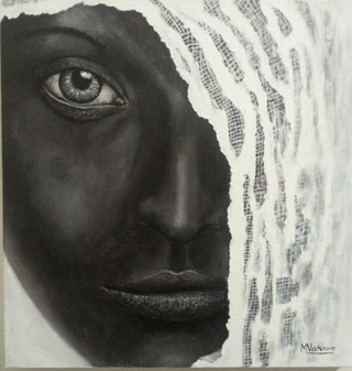 "Africana 1" Óleo sobre lienzo 40 x 40