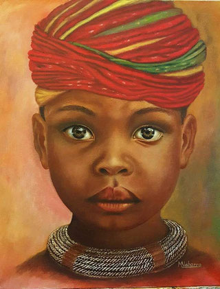 "Niño africano" Óleo sobre lienzo 50 x 40