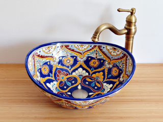 Buntes und traumhaft schönes Aufsatzwaschbecken ACAPULCO