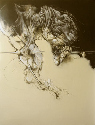 Acrylique/pastel sur toile Dim: 146cmx114cm