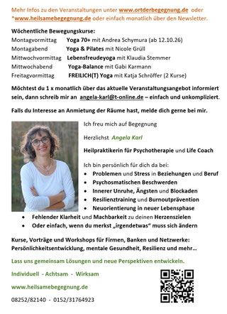 Psychotherapie und Coaching am Ort der Begegnung - Ängste, Neuorientierung.