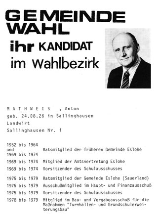 Wiedergefunden: Vorstellung als Kandidat zum Gemeinderat 1979