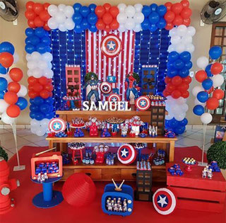 Decoración Fiesta Capitán América - decoracion para fiestas