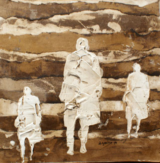 Sans titre, 40x40 cm, Mixed media on cardstock