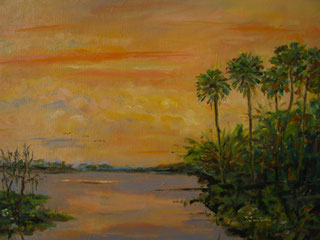 Old Florida Sunset, Framed