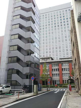 横浜第二合同庁舎の、大通りを挟んだ向かい側です（写真左の灰色のビル）
