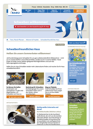 Link zur NABU-Projektseite zum Schwalbenfreundliches Haus
