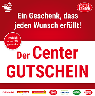 Der center Geschenkgutschein - Besser einkaufen, Mehr erleben, Freunde treffen