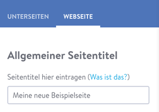 Jimdo-Bild: Bearbeiten des allgmeinen Seitentitels