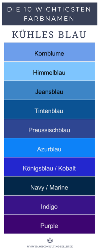 Bild von verschiedenen kühlen Blautönen
