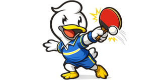 卓球（スマッシュ）練習する白鳥くん