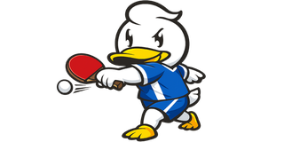 卓球（カット打法）練習する白鳥くん