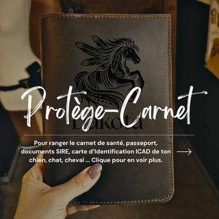 PROTEGE CARNET SANTE CUIR FRANCE IDENTIFICATION ICAD CHIEN CHAT CHEVAL SIRE 