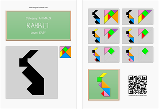 Tangram Rabbit - Printable tangram worksheet #2 - Providing teachers ...