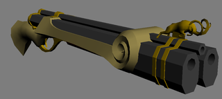 Lowpoly model of a double barrel rifle