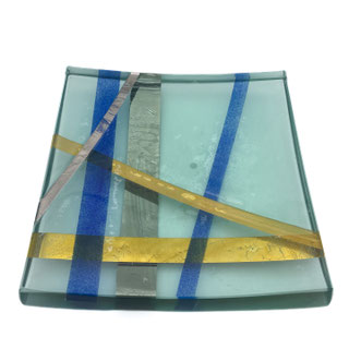 "Crosswise" - Glasteller von Heiner Düsterhaus