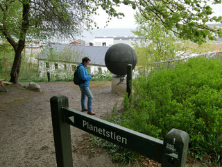 Start des Planetenweg in Lemwig/Dänemark mit der Sonne