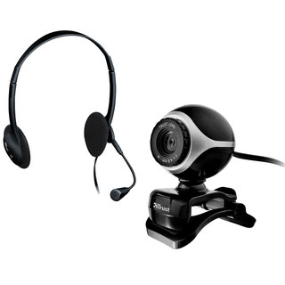 Micrófono con audífonos incorporados y Webcam