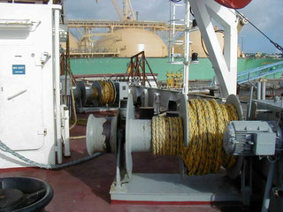 Mooring-Seilwinde auf einem Schiff