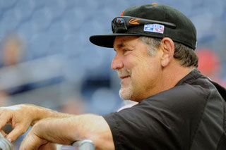Nella foto Bruce Bochy, manager dei San Francisco Giants consumatore di tabacco da masticare (Photo by Mark Goldman/UPI)