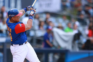 Nella foto Miguel Cabrera al Classic con la maglia del Venezuela, determinante purtroppo nell'eliminazione dell'Italia