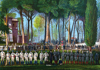 Nella raffigurazione le squadre presso Villa Borghese Roma (1889)