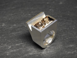 Bild:Ring,Statementring,Silber925,Rauchquarz,Spiegelschliff,Unikat