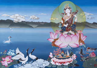 "Peaceful Melody" painted by Phuntsho Wangdi