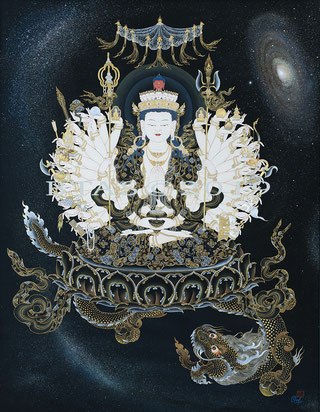 The Infinite Compassion painted by Phuntsho Wangdi